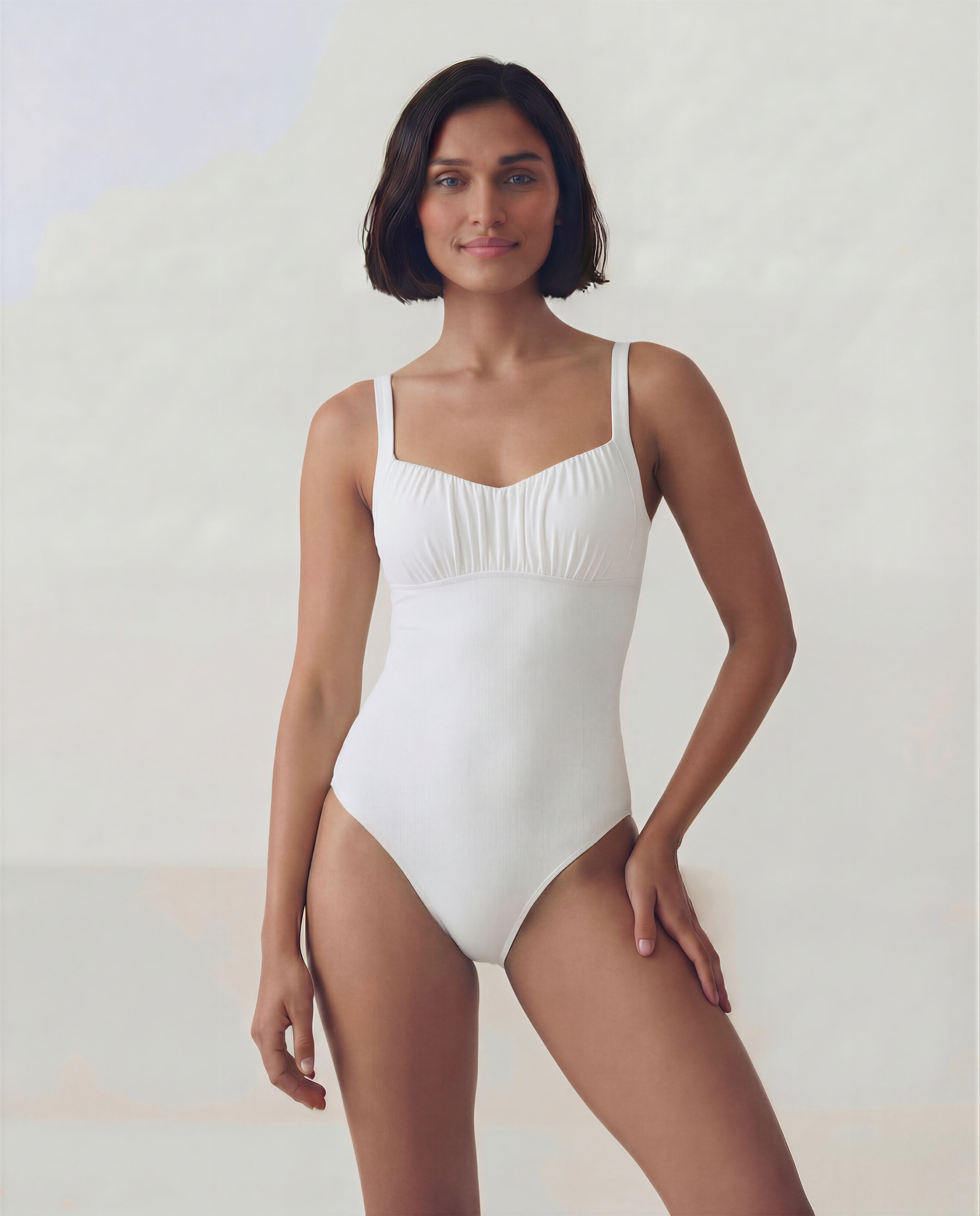 The Ruched One-Piece | STRETCH RIB